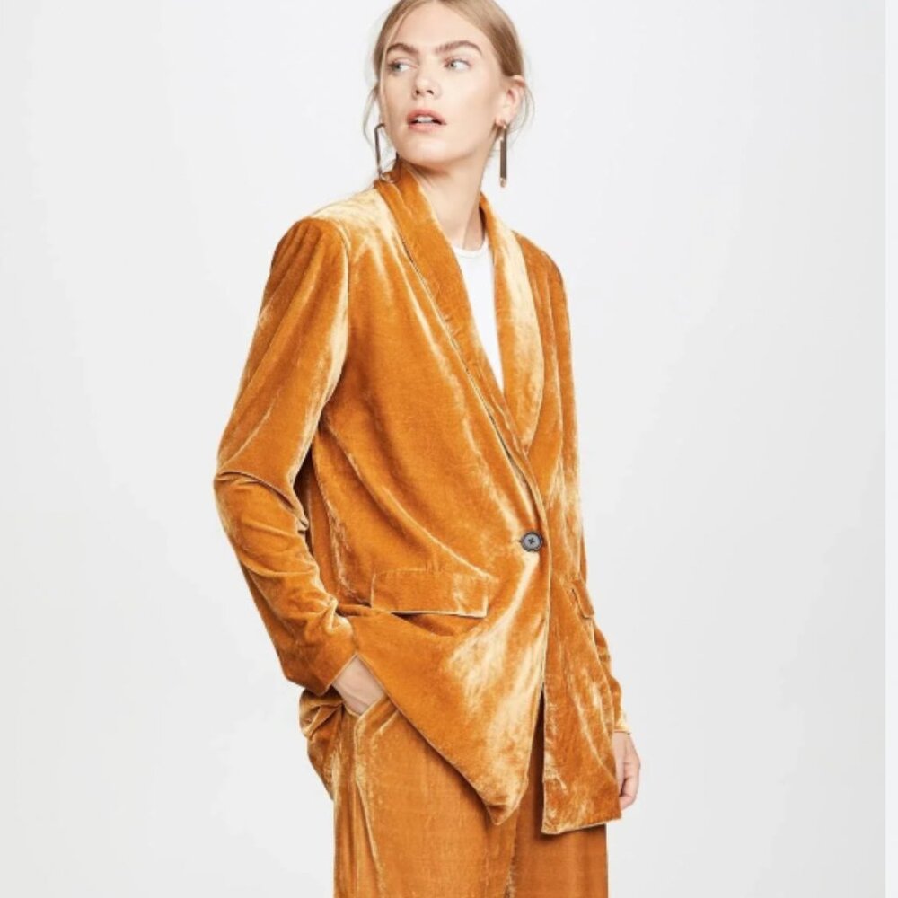 Festive STUNNING Velvet Blazer GOLD/MUSTARD